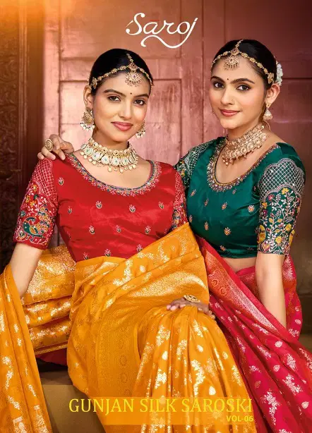 Gunjan Silk Vol 6 By Saroj Silk Wedding Wear Saree Suppliers In India
